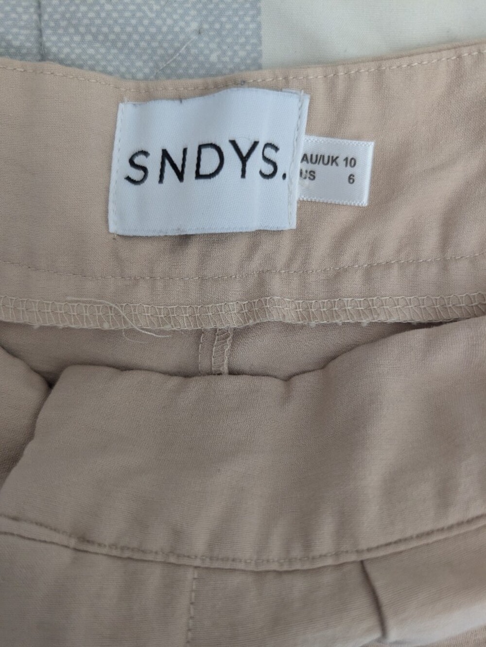 SNDYS Womens 6 Pleated High Waisted Wide Leg Trouser Pants Khaki Work Preppy - Picture 7 of 8